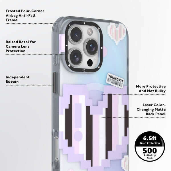 Urbnfl!p x Youngkit Pixel Heartbeat Case – Retro Vibes with Dynamic Color-Changing Design